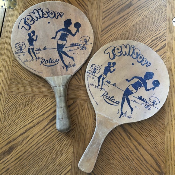 Vintage Wooden BEACH PADDLES - Picture 2 of 2